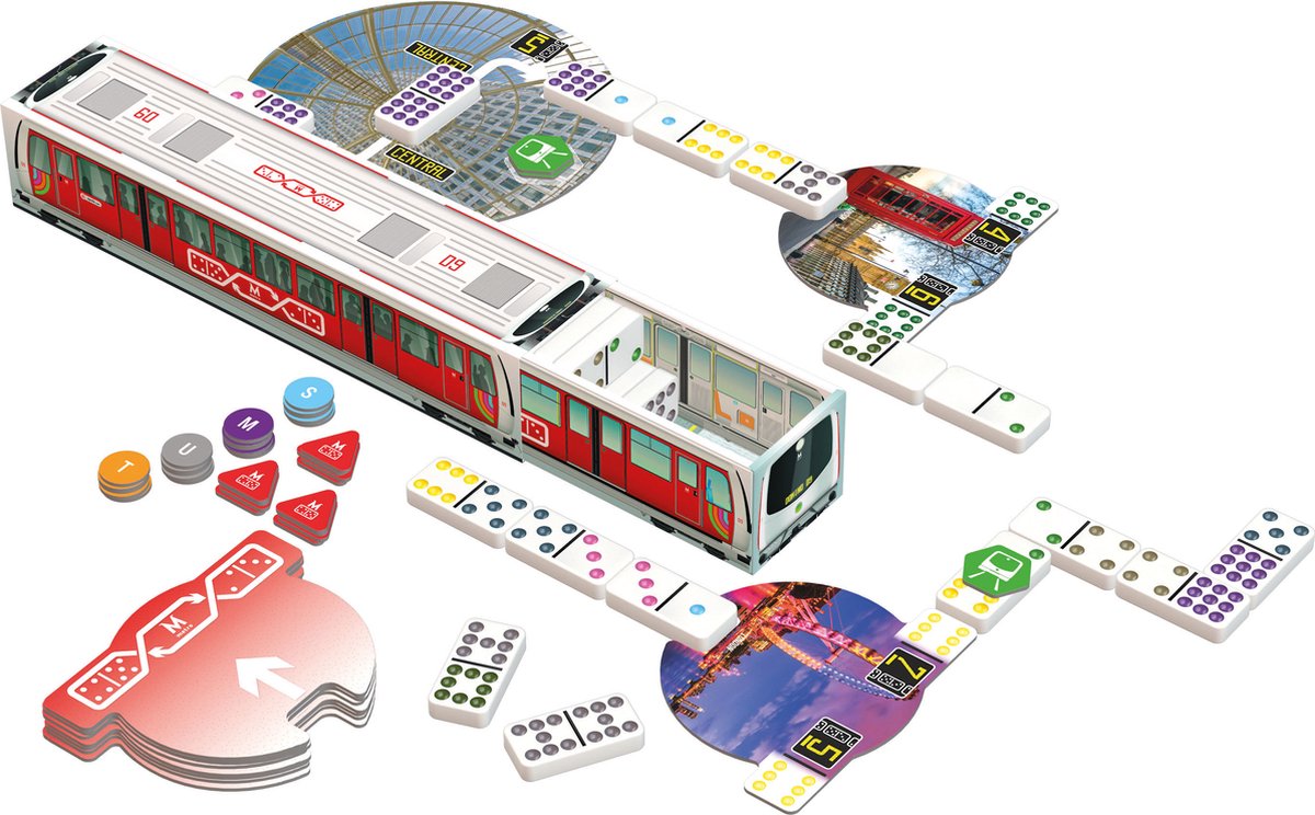 Tactic Metro Domino: London Edition – Bordspel – Luxe Uitvoering – Strategisch Dominospel met Stations en Metrofiches – Vanaf 10 Jaar – 2 tot 4 Spelers