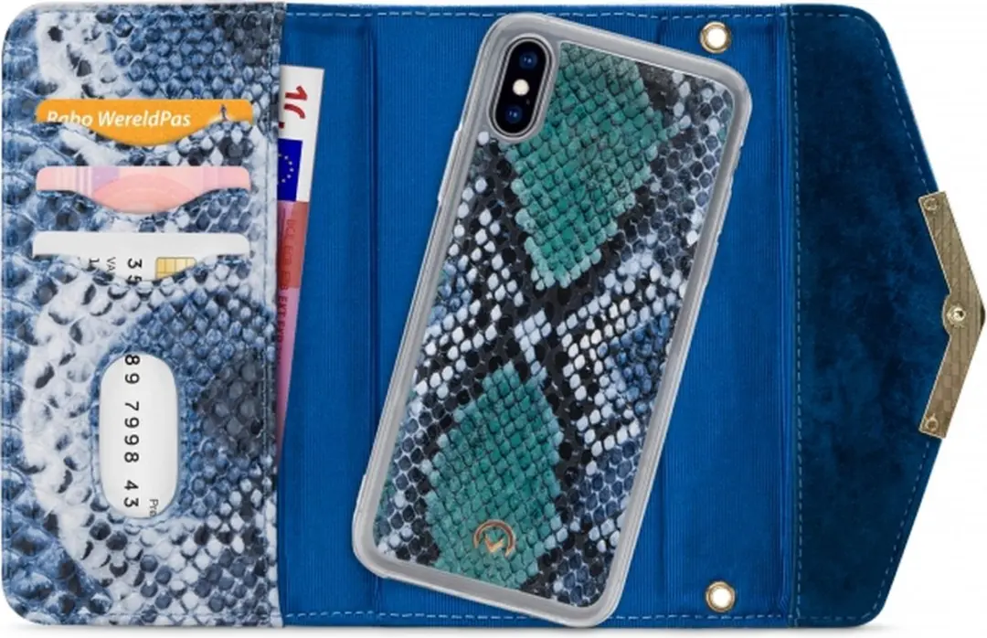Mobilize Gelly Velvet iPhone X Telefoonhoesje - 4 Pasjes - Blauw