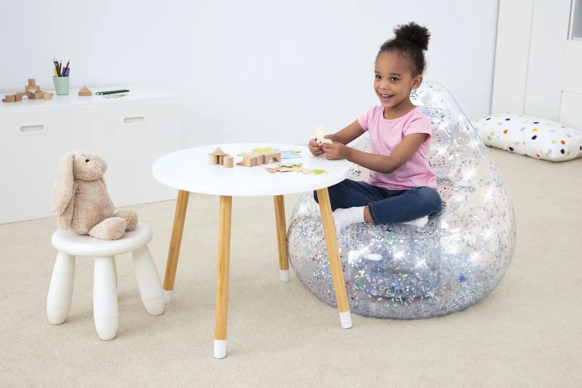 Bestway Glitter Dream Air Opblaasbare Bank - 1 Zitplek - Transparant - afbeelding 6 van 6