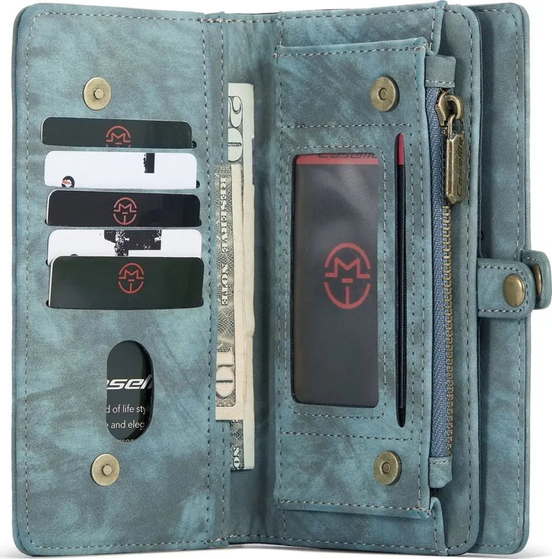 Caseme 008 Telefoonhoesje iPhone 12 - 8 Pasjes Blauw