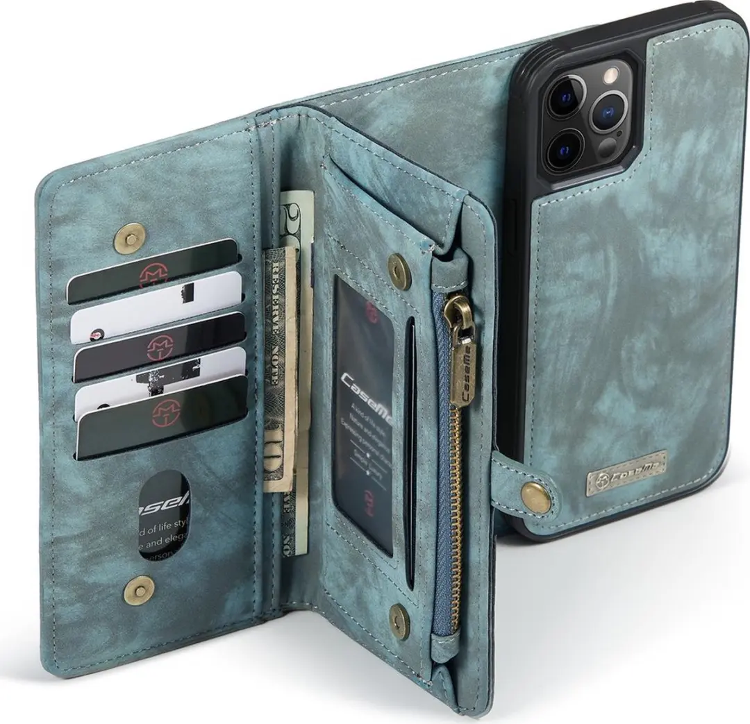 Caseme 008 Telefoonhoesje iPhone 12 - 8 Pasjes Blauw