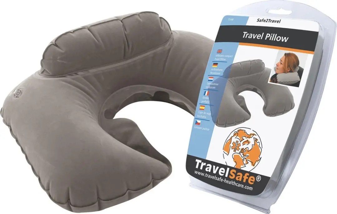 Travelsafe Opblaasbaar Nekkussen - Grijs