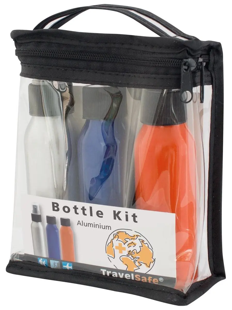 Travelsafe TS0065 Bottles Kit - 3x100ml - Grijs/Blauw/Rood