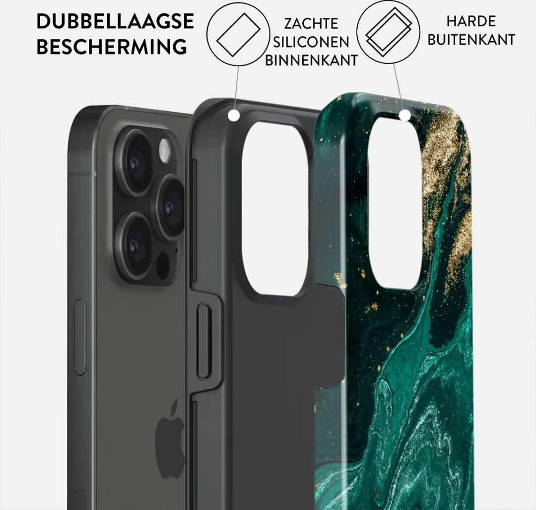 Burga Telefoonhoesje iPhone 15 Pro Max - Schokbestendig - Emerald Pool