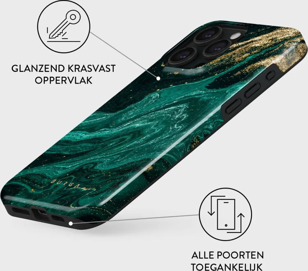 Burga Telefoonhoesje iPhone 15 Pro Max - Schokbestendig - Emerald Pool