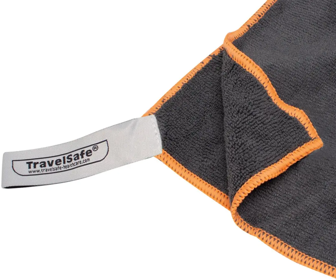 TravelSafe Microvezel Terry Handdoek L - Grijs/Oranje