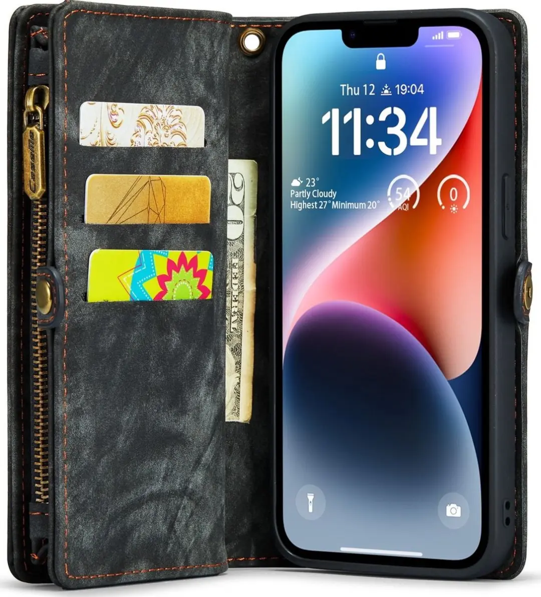 Caseme 008 Telefoonhoesje iPhone 14 Plus - 8 Pasjes Zwart