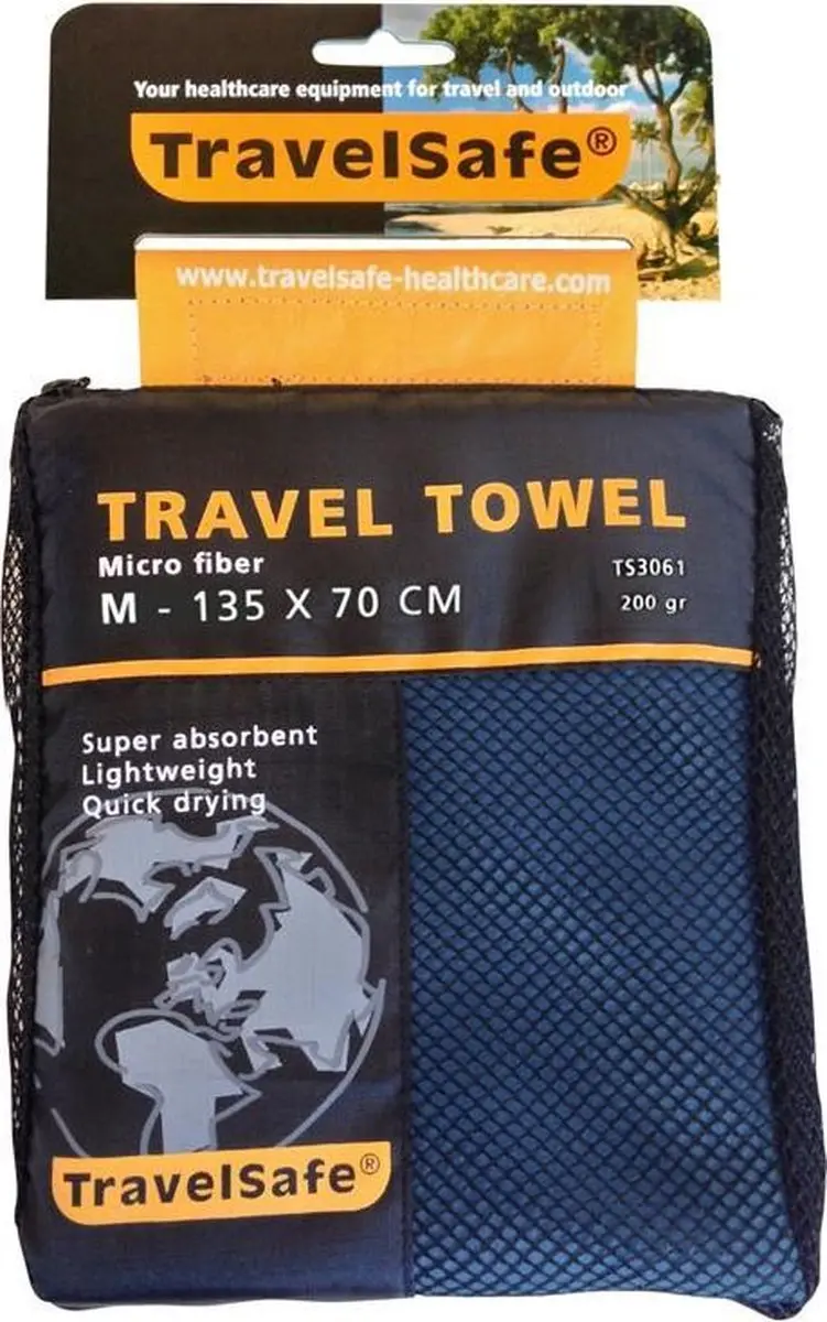Travelsafe Microvezel Reishanddoek TS3051 - S - Koningsblauw - afbeelding 6 van 6