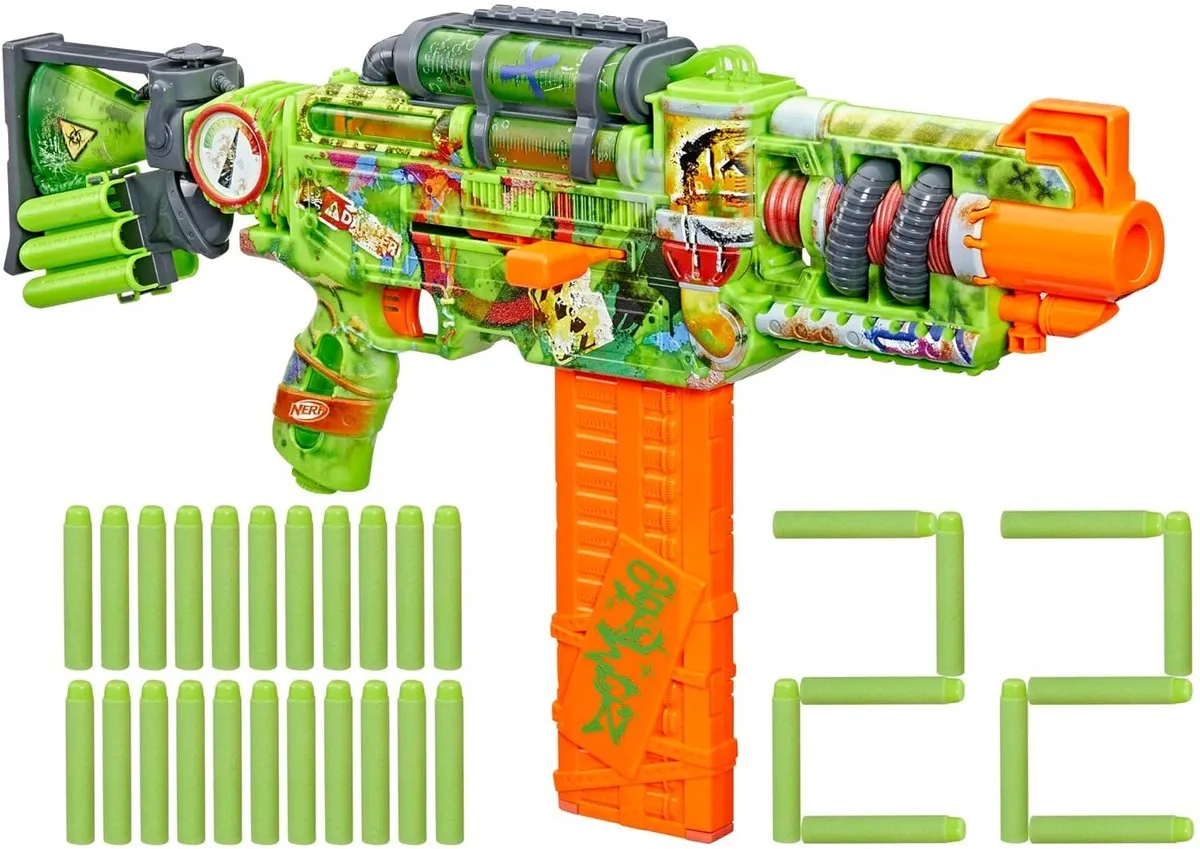 Nerf Zombie Corrupter F8962 Dartblaster - 22 Elite-darts - Multi