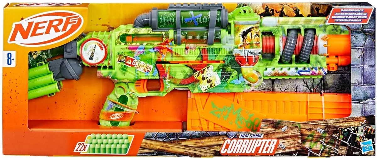 Nerf Zombie Corrupter F8962 Dartblaster - 22 Elite-darts - Multi - afbeelding 6 van 6