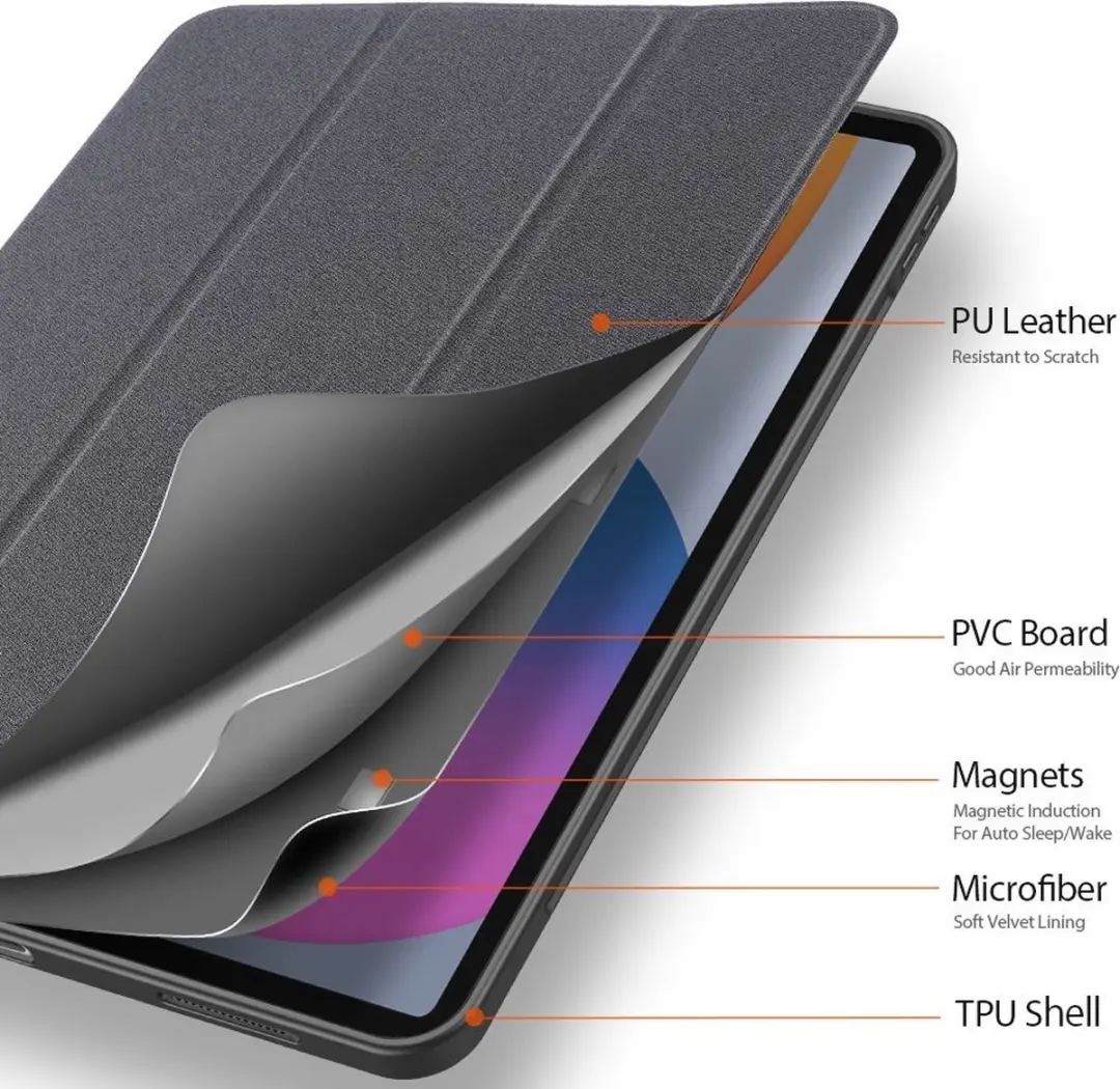 Dux Ducis Domo Bookcase Stylushouder iPad Pro 12.9 (2022) - Zwart