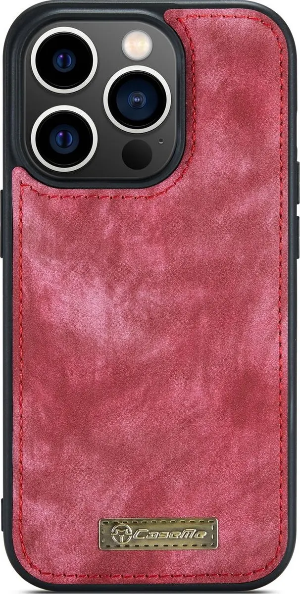 Caseme 008 Telefoonhoesje iPhone 14 Pro - 8 Pasjes Rood
