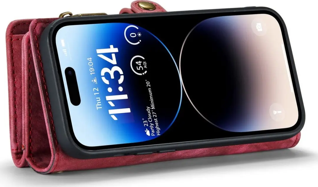 Caseme 008 Telefoonhoesje iPhone 14 Pro - 8 Pasjes Rood