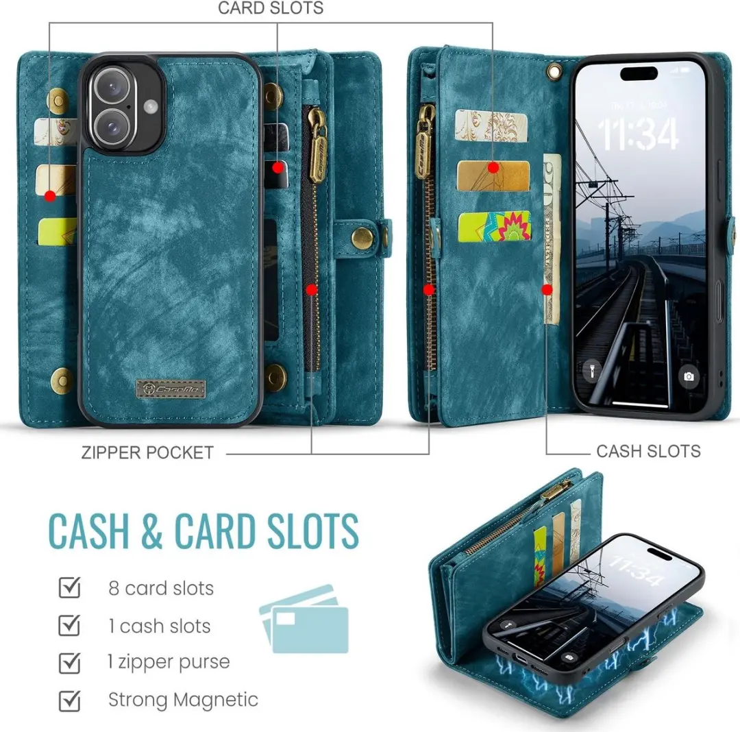 Caseme 008 Telefoonhoesje iPhone 16 Plus - Blauw