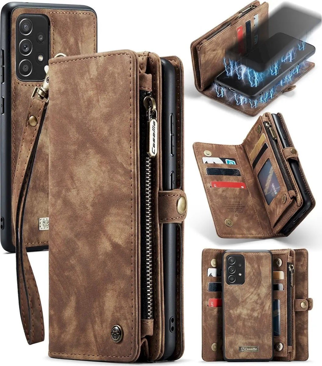 Caseme 008 Telefoonhoesje Samsung Galaxy A52s 5G - 8 Pasjes - Bruin