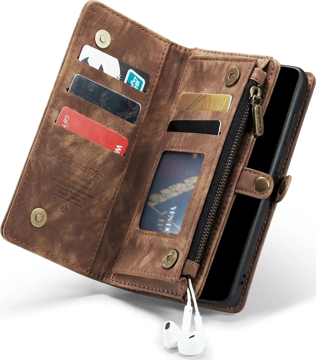 Caseme 008 Telefoonhoesje Samsung Galaxy A52s 5G - 8 Pasjes - Bruin