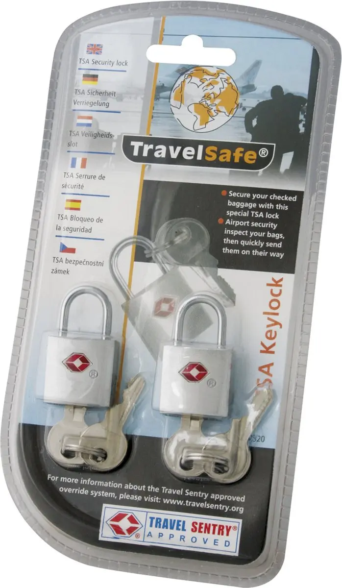 Travelsafe TSA Hangslot - Grijs - 2 Stuks