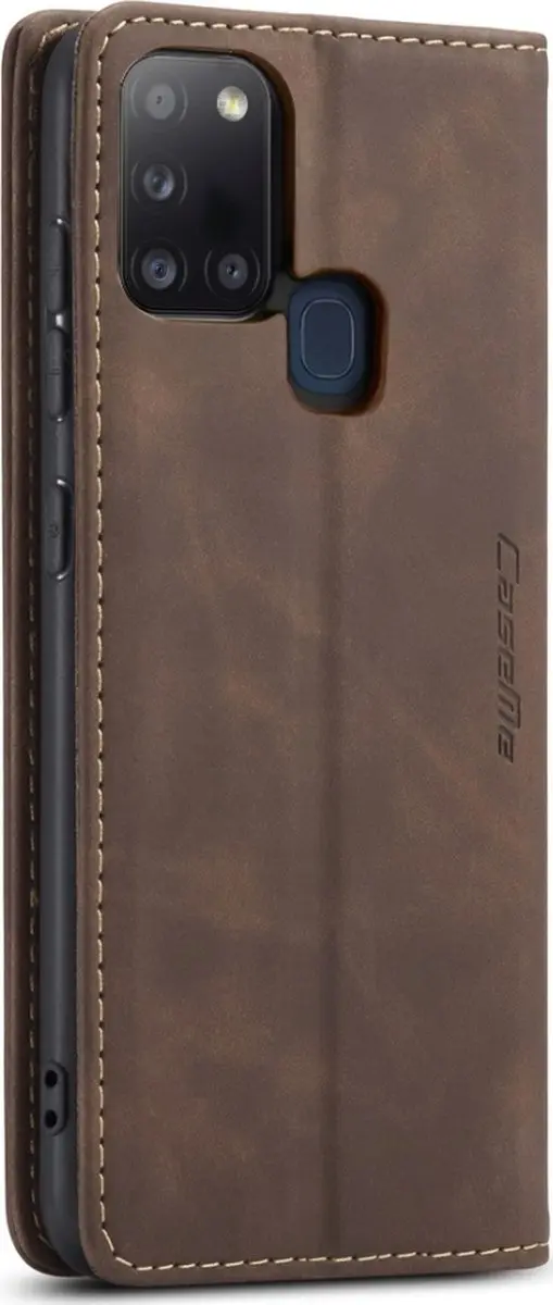 Caseme 013 Bookcase Portemonnee Telefoonhoesje - Samsung Galaxy A21s - 2 Pasjes - Bruin