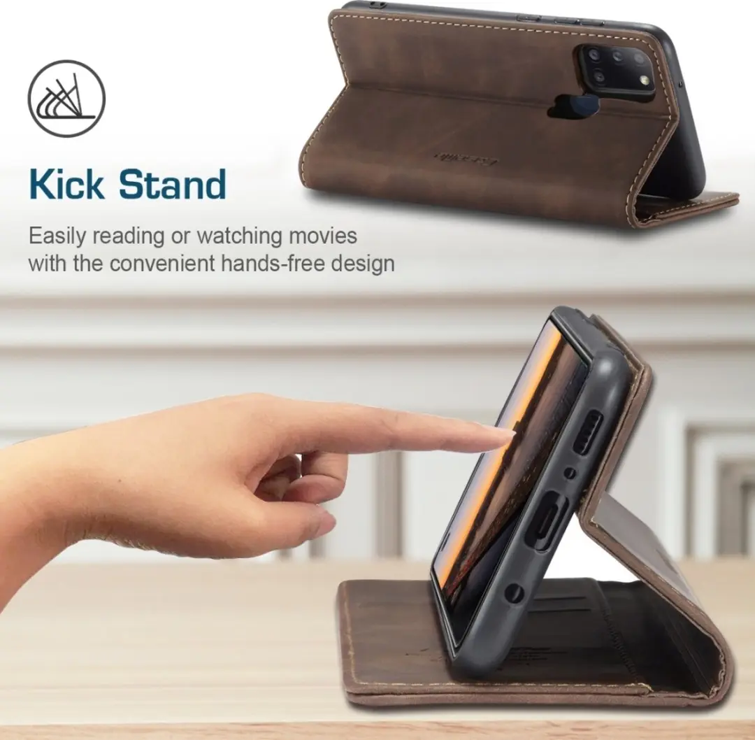 Caseme 013 Bookcase Portemonnee Telefoonhoesje - Samsung Galaxy A21s - 2 Pasjes - Bruin