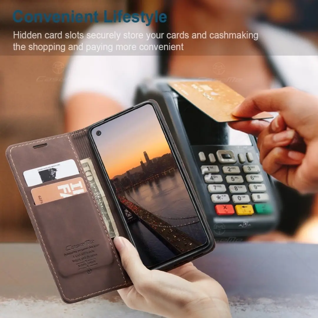 Caseme 013 Bookcase Portemonnee Telefoonhoesje - Samsung Galaxy A21s - 2 Pasjes - Bruin