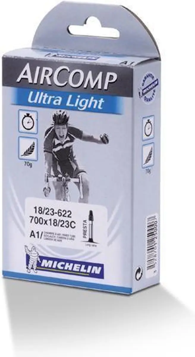 Michelin Aircomp Binnenband 28 inch - Presta 60mm - Zwart