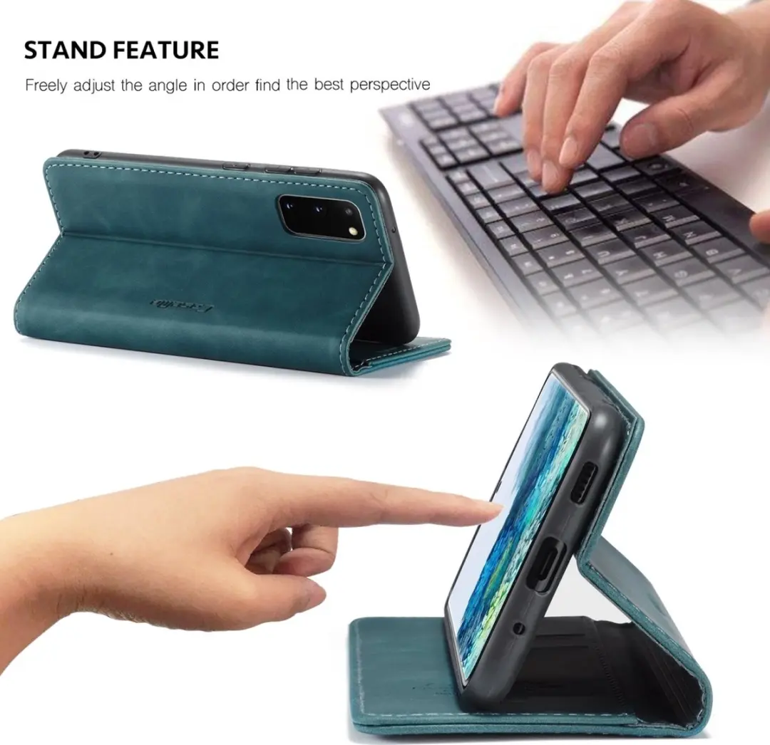 Caseme Samsung Galaxy S20 Kunstlederen Bookcase Hoesje 570977 - Blauw