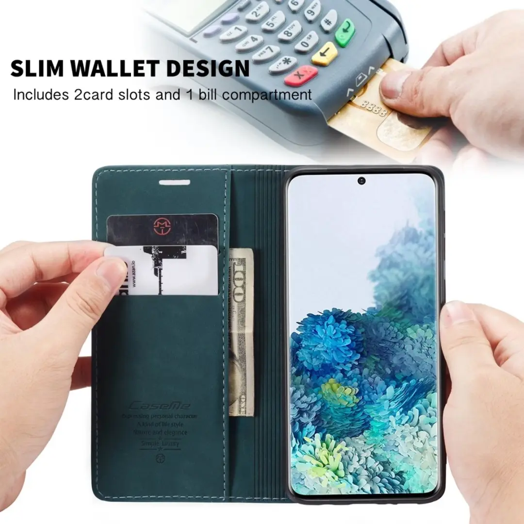 Caseme Samsung Galaxy S20 Kunstlederen Bookcase Hoesje 570977 - Blauw
