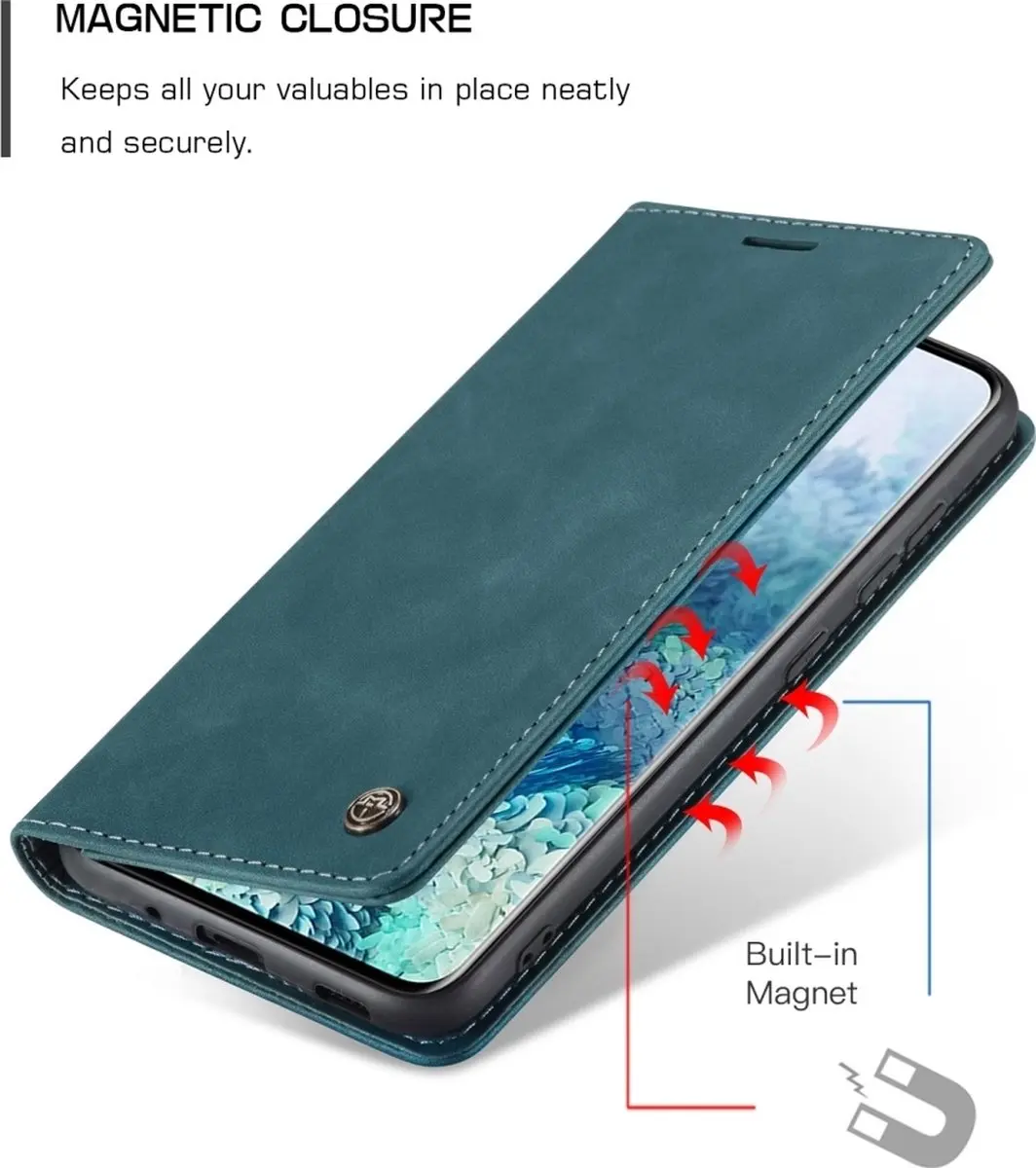 Caseme Samsung Galaxy S20 Kunstlederen Bookcase Hoesje 570977 - Blauw