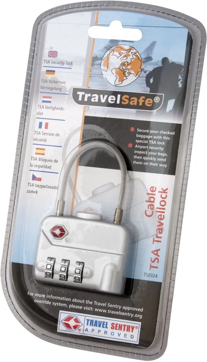 Travelsafe TSA Kabelslot - Grijs