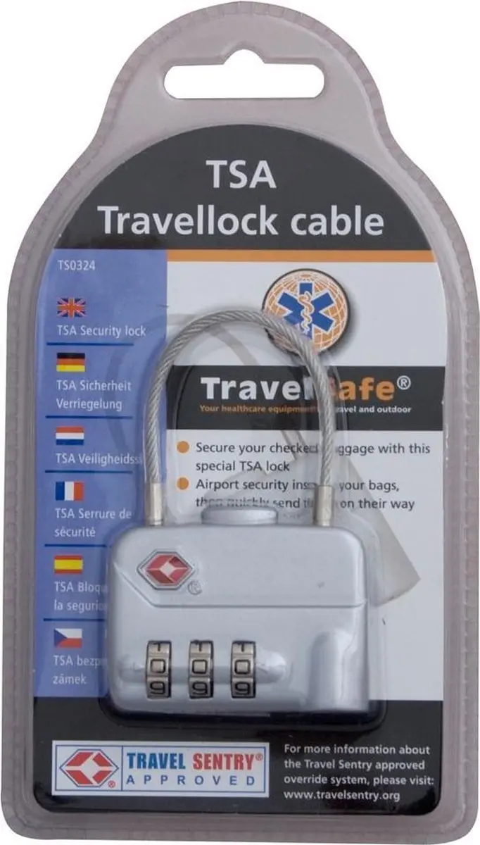 Travelsafe TSA Kabelslot - Grijs - afbeelding 6 van 6