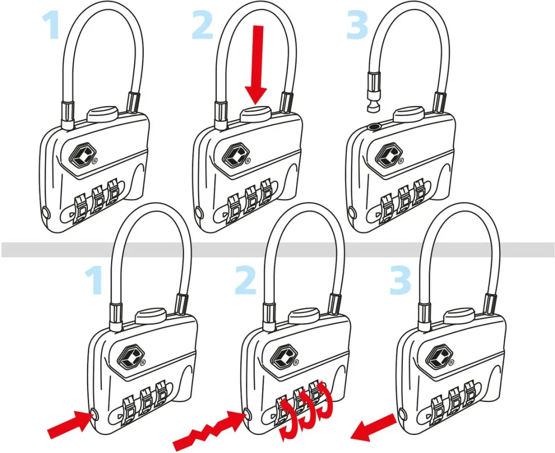 Travelsafe TSA Kabelslot - Grijs