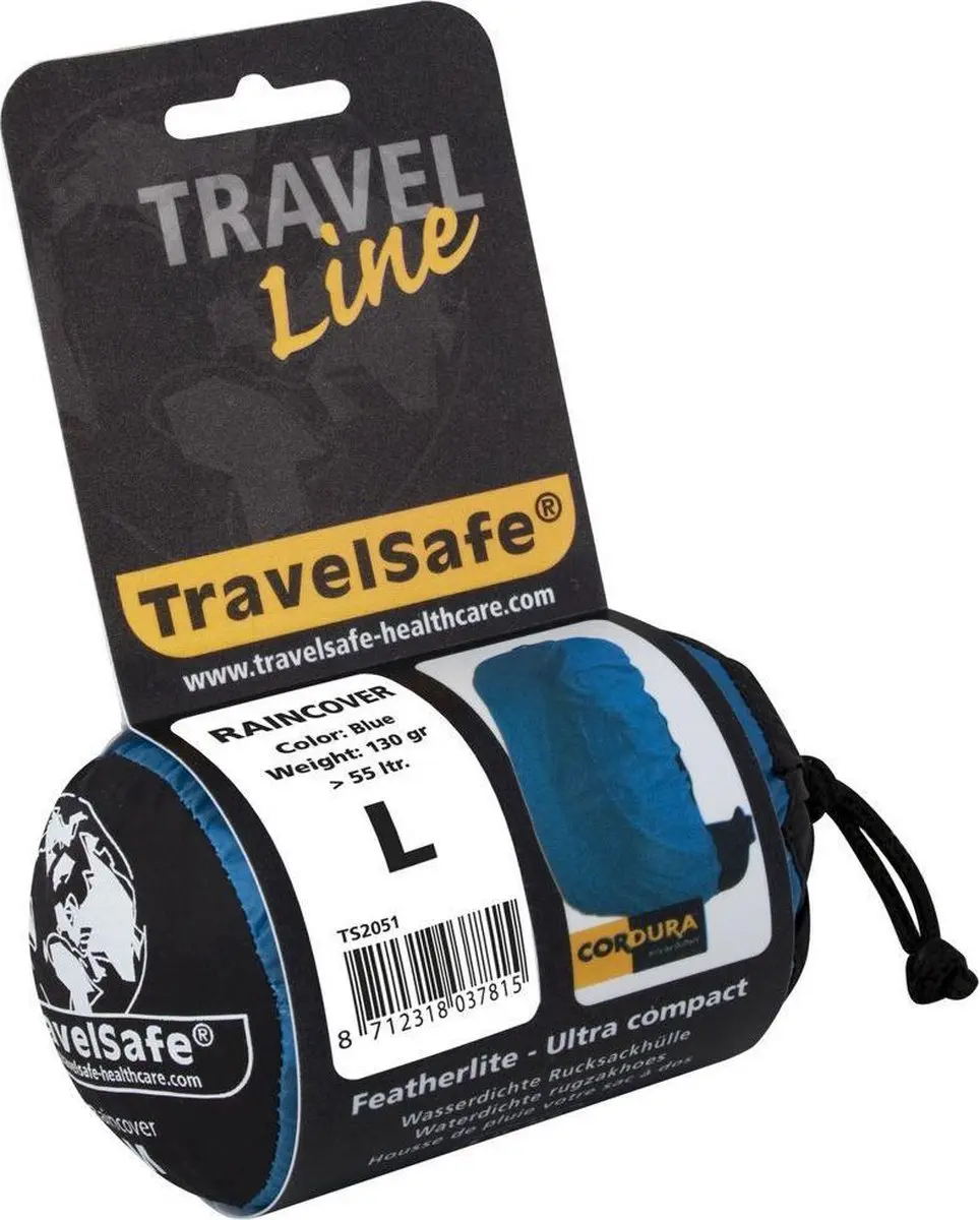 Travelsafe Featherlite Regenhoes Large 65L - Blauw