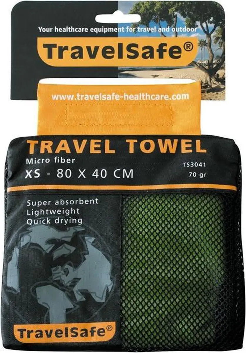TravelSafe Microvezel Handdoek XS Groen 40x80cm