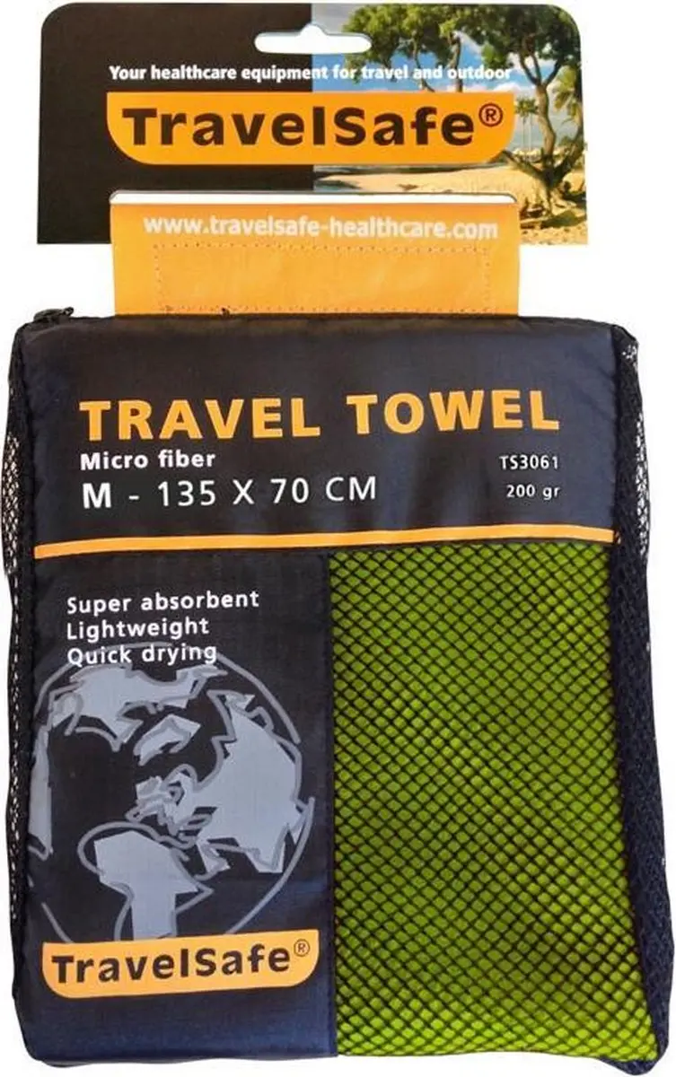 Travelsafe Traveltowel Microvezel 70x135cm - Groen