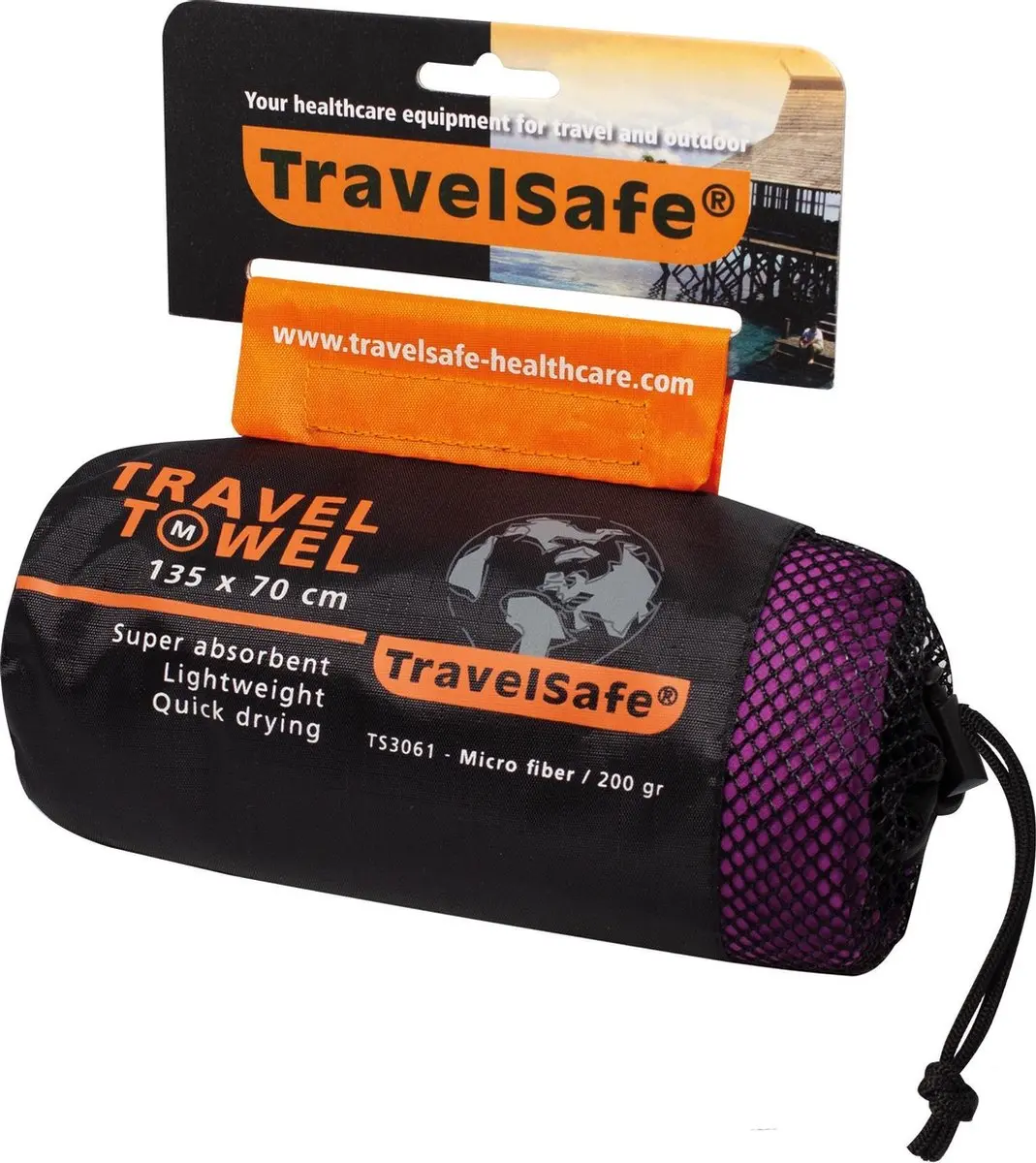TravelSafe Microvezel Handdoek M - 70x135cm - Grijs
