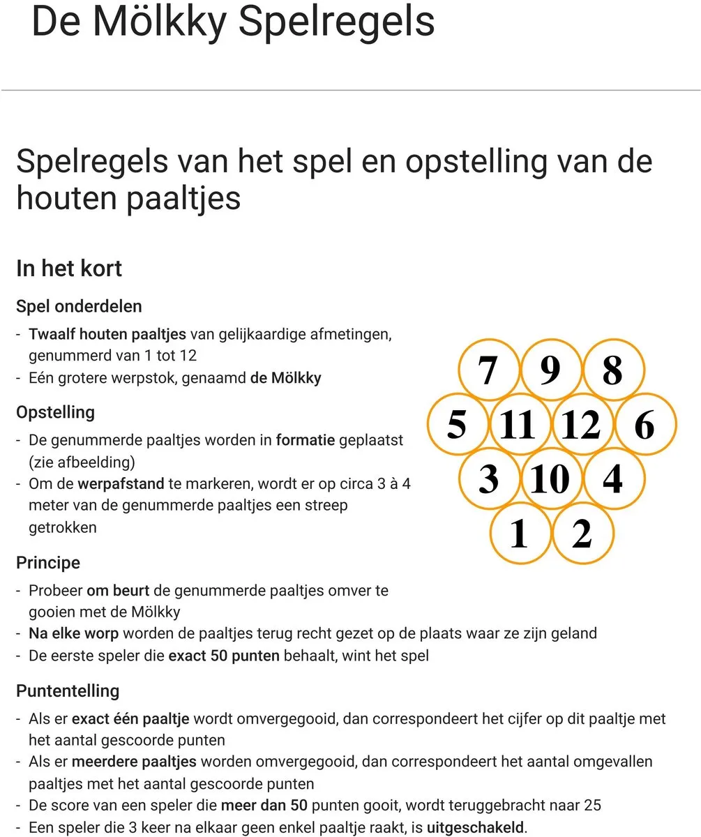 Tactic Mölkky Mölkkaari Werpboog - Origineel Fins Houten Werpspel