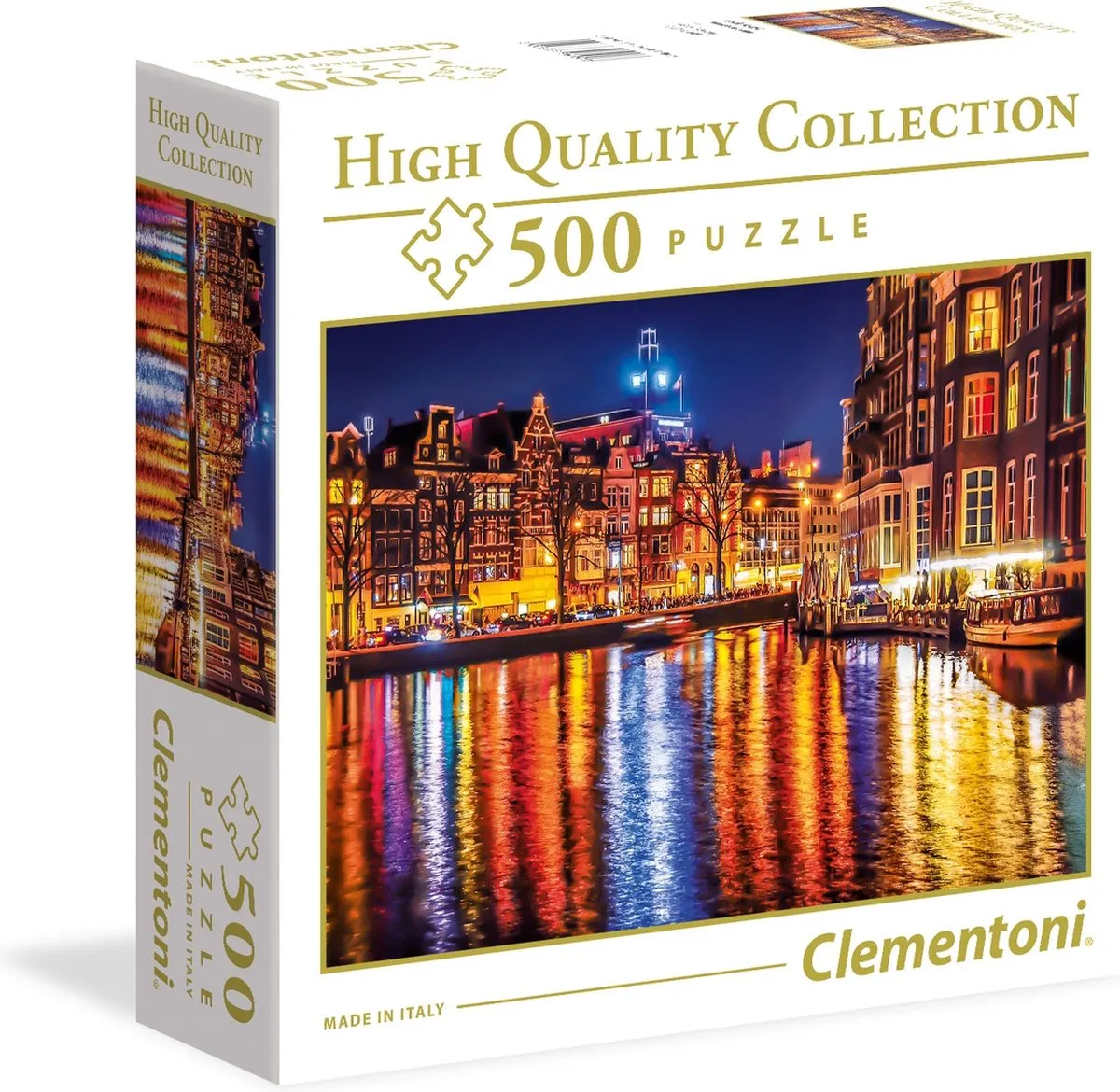 Clementoni Legpuzzel Amsterdam Bij Nacht HQ 500 Stukjes - Multicolor