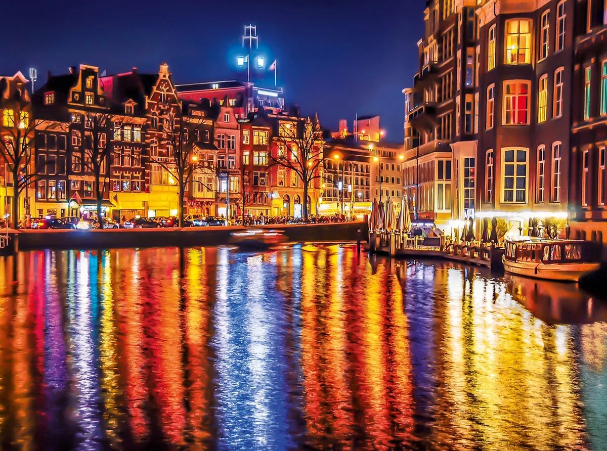 Clementoni Legpuzzel Amsterdam Bij Nacht HQ 500 Stukjes - Multicolor
