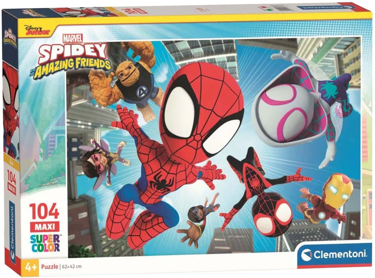 Clementoni Spidey en zijn Geweldige Vrienden Puzzel 104 Stukjes - Multikleur