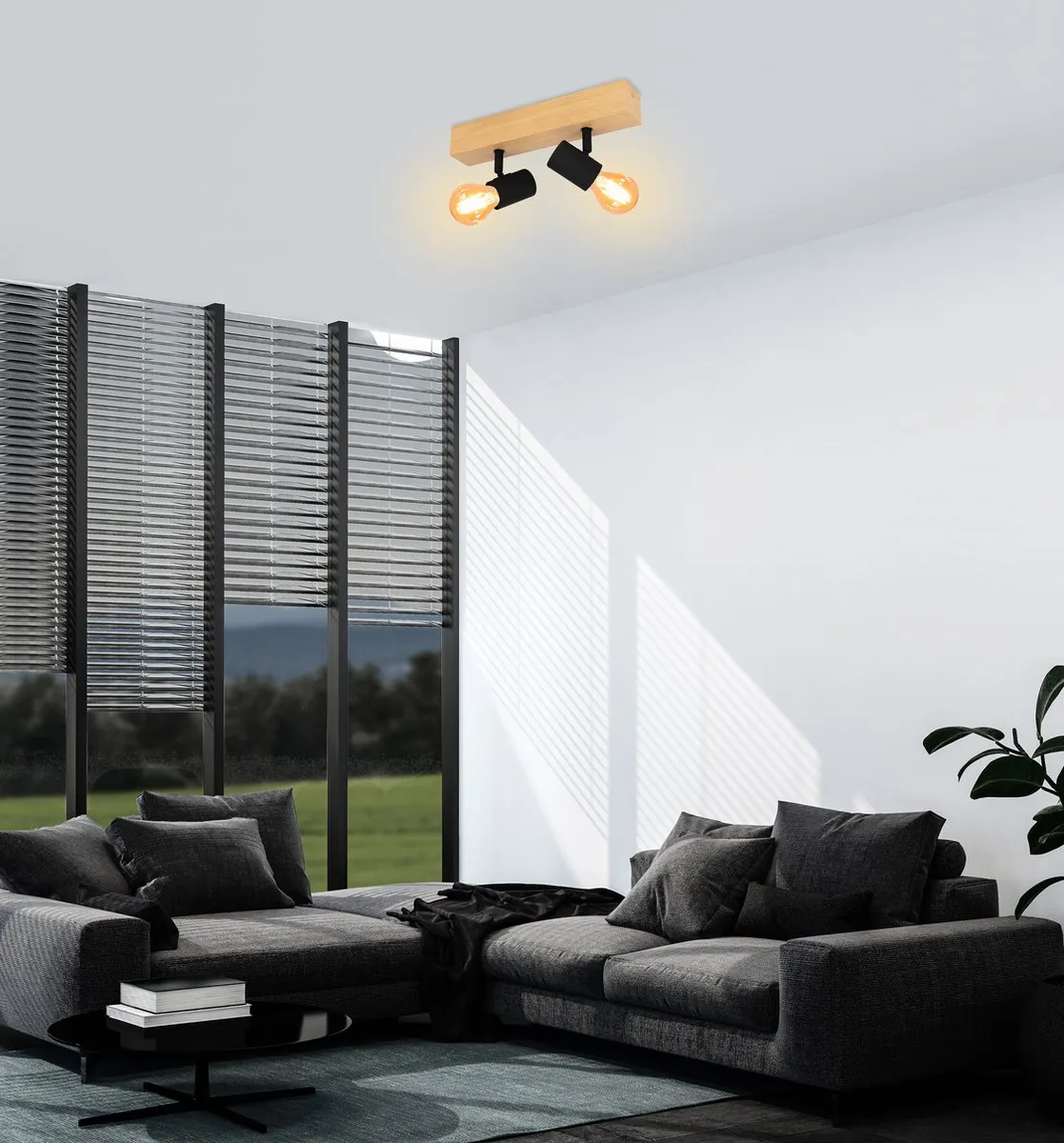 Eglo Townshend 3 Spot - 2 Lichtpunten - Bruin/Zwart