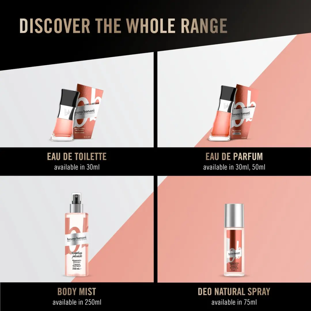Bruno Banani Magnetic Woman Body Mist 250ml - Jasmijn/Cederhout/Gianduja