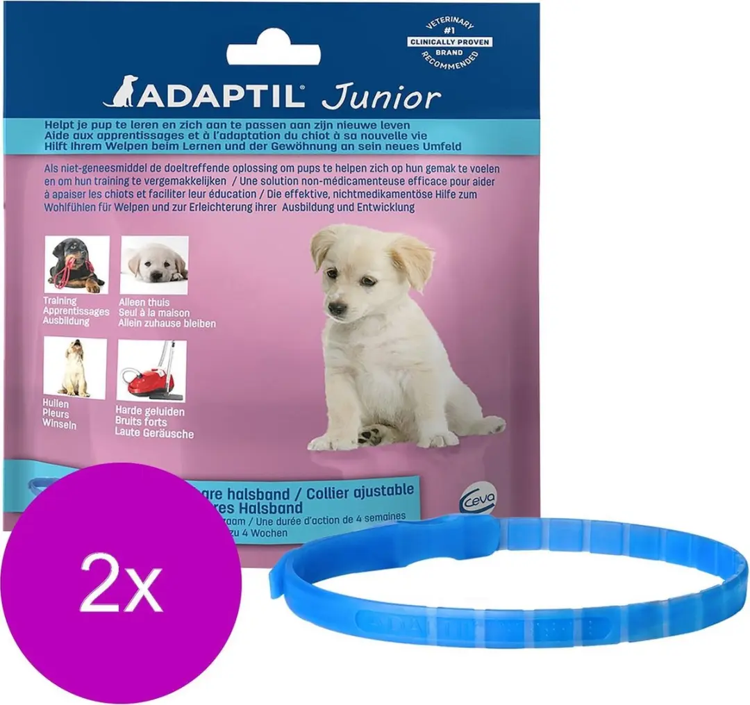 Adaptil Junior Halsband Anti-stress - 2x37cm Lichtblauw Transparant - afbeelding 2 van 2