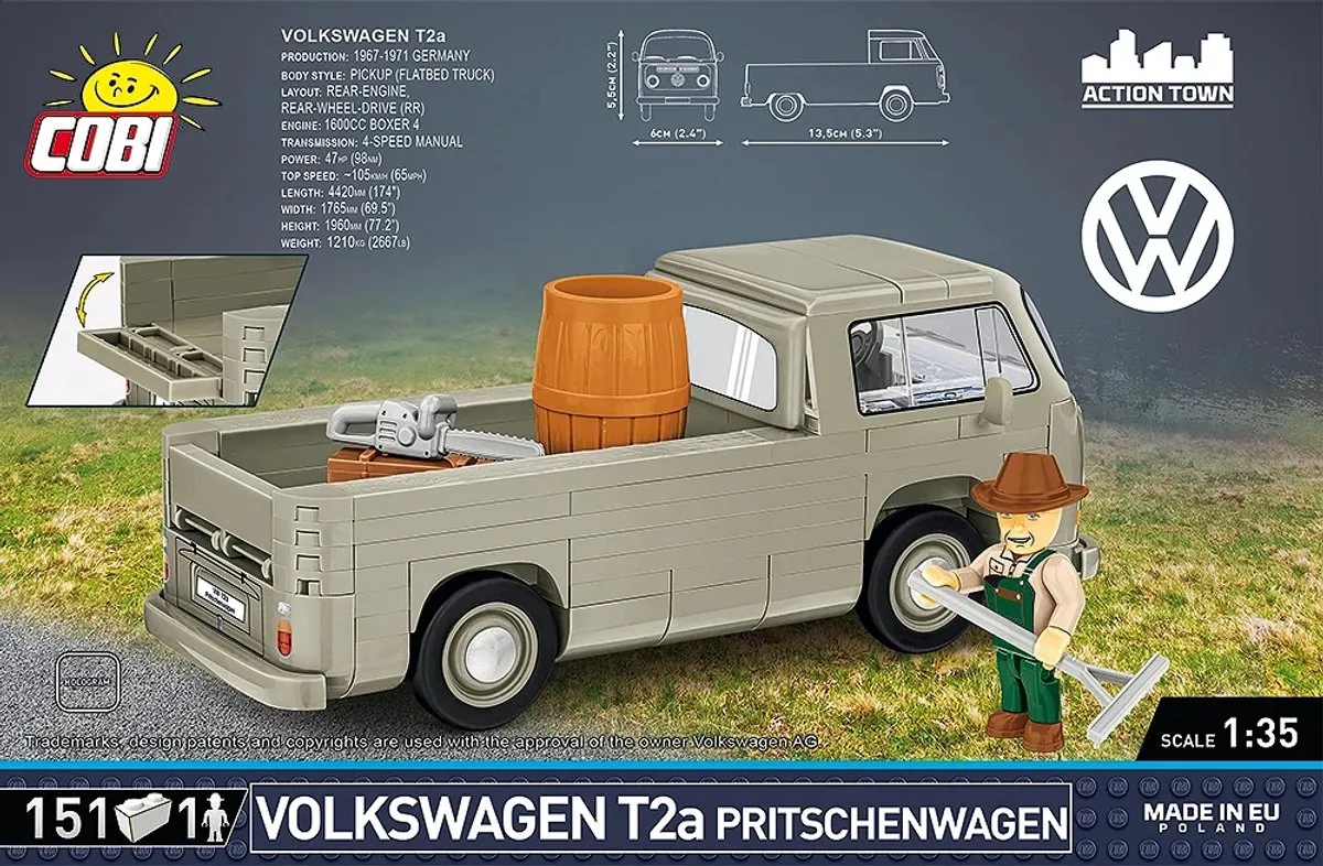 Cobi VW T2A Pickup Bus 151-delig - Meerkleurig