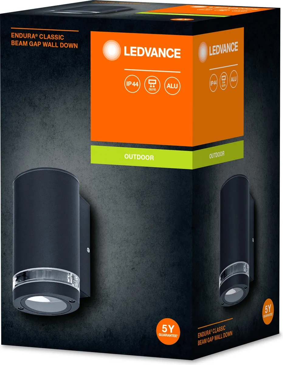 LEDVANCE Endura Beam Gap Wall Down GU1 Wandlamp - Donkergrijs