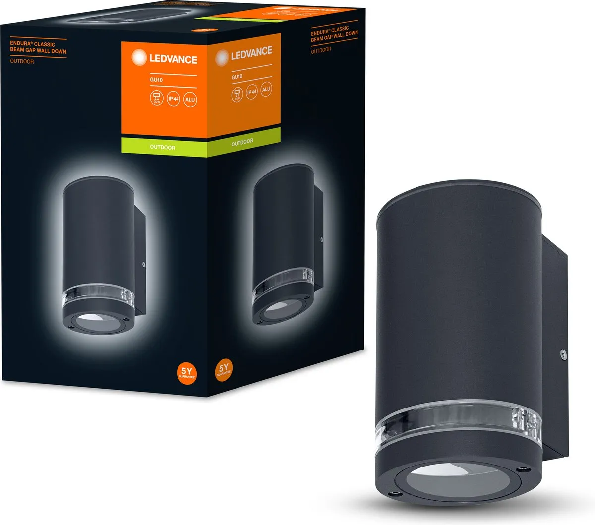 LEDVANCE Endura Beam Gap Wall Down GU1 Wandlamp - Donkergrijs