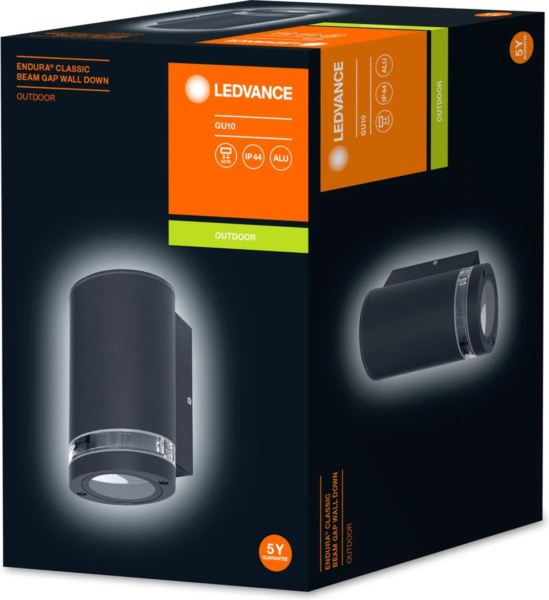 LEDVANCE Endura Beam Gap Wall Down GU1 Wandlamp - Donkergrijs