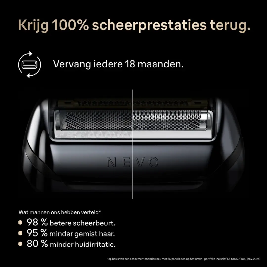 Braun NEVO Vervangende Scheerkop - Zilver