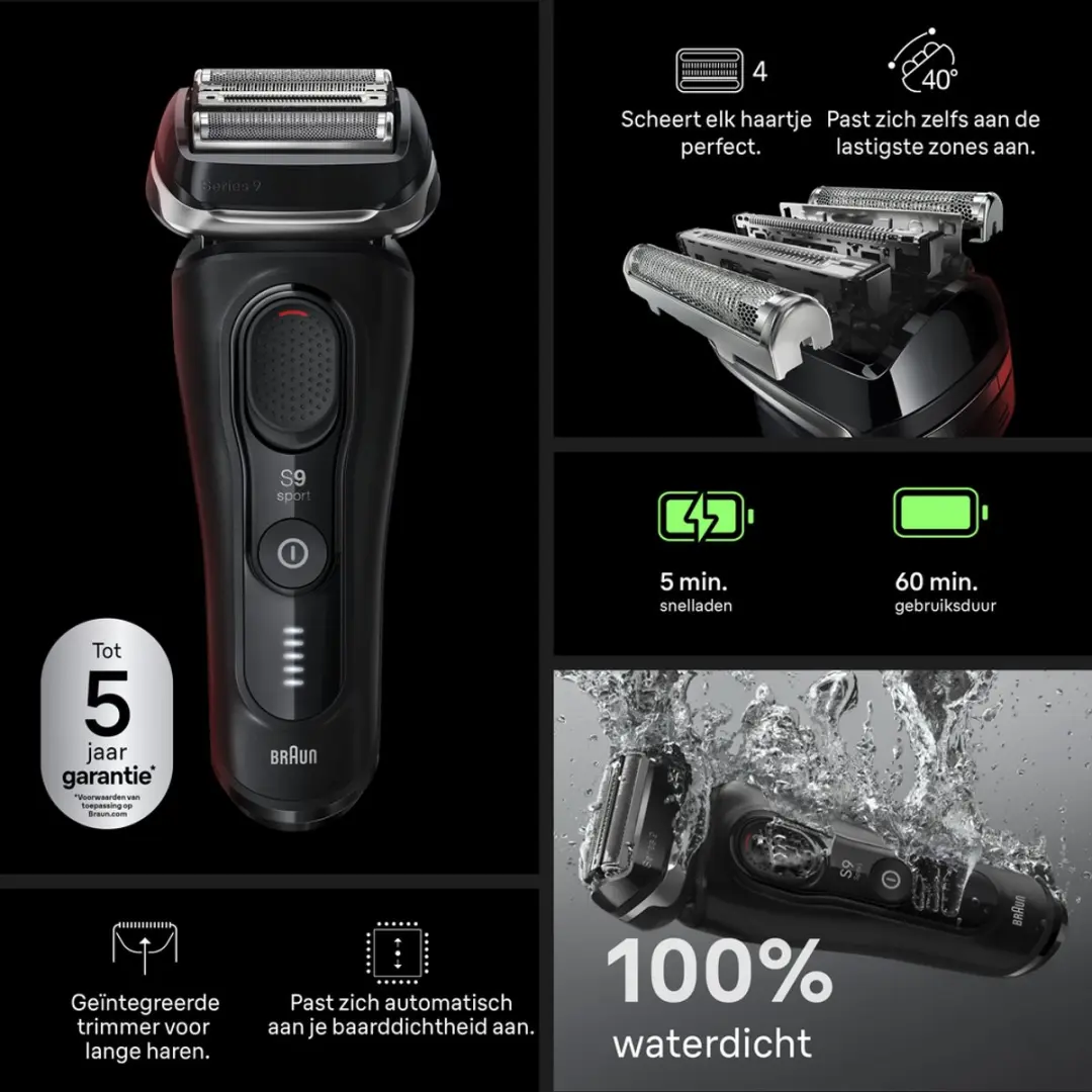 Braun Series 9 9110s Scheerapparaat - Zwart