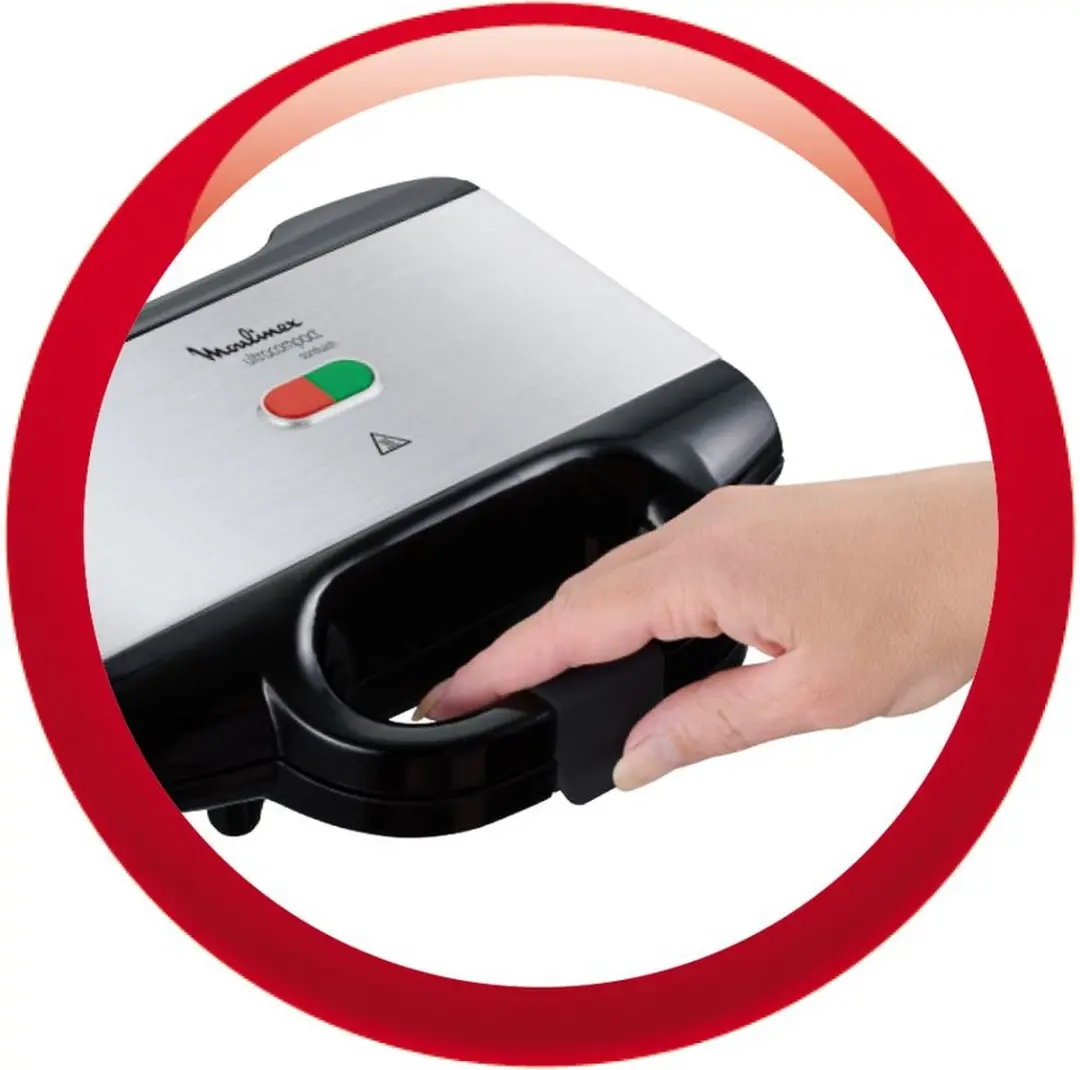 Moulinex SM156D Sandwichmaker 700W - 2 Stuks - Zwart/Roestvrijstaal