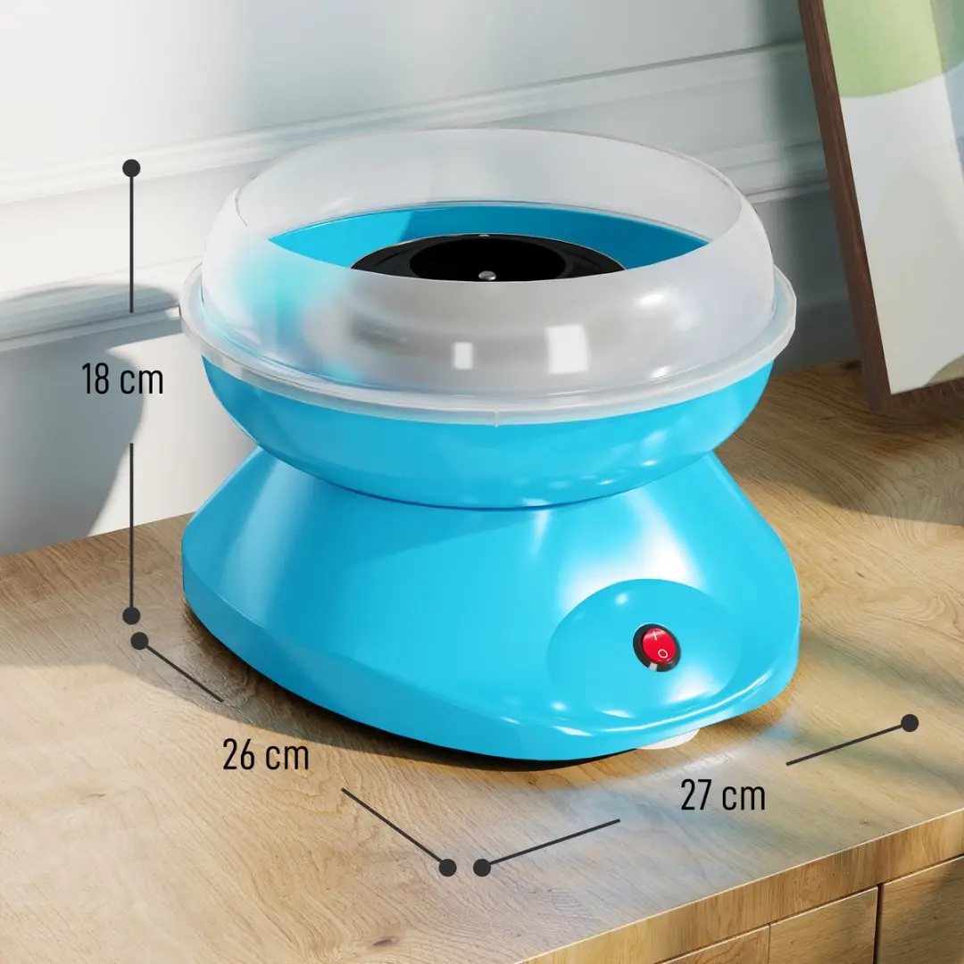 Homcom Suikerspinmachine RVS 550W - Blauw - afbeelding 4 van 6